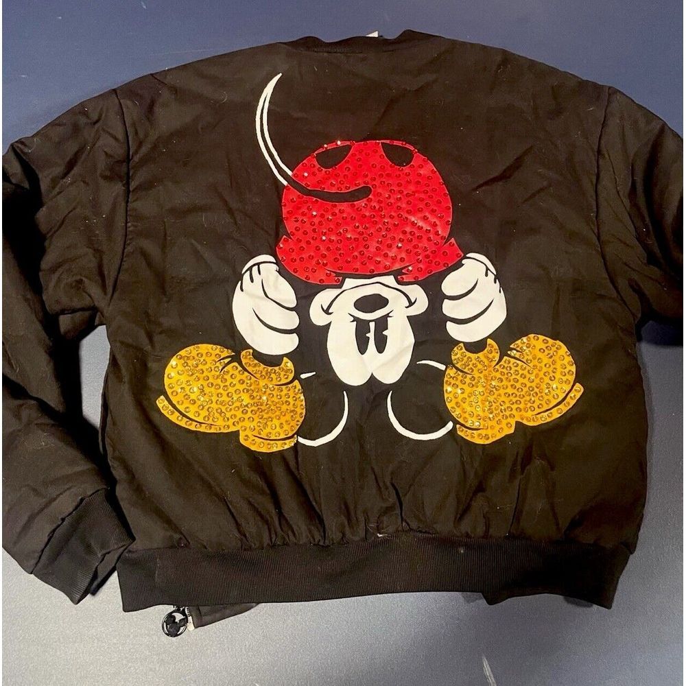 Vintage RARE Mickey & Co bomber jacket Sequin Mickey Mouse Disney Jacket Size S